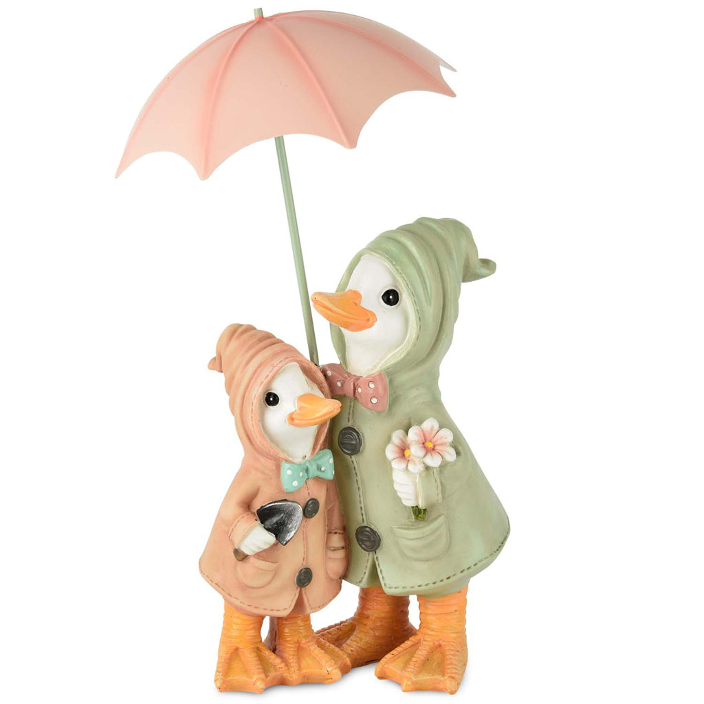 Koppel eendjes met paraplu
