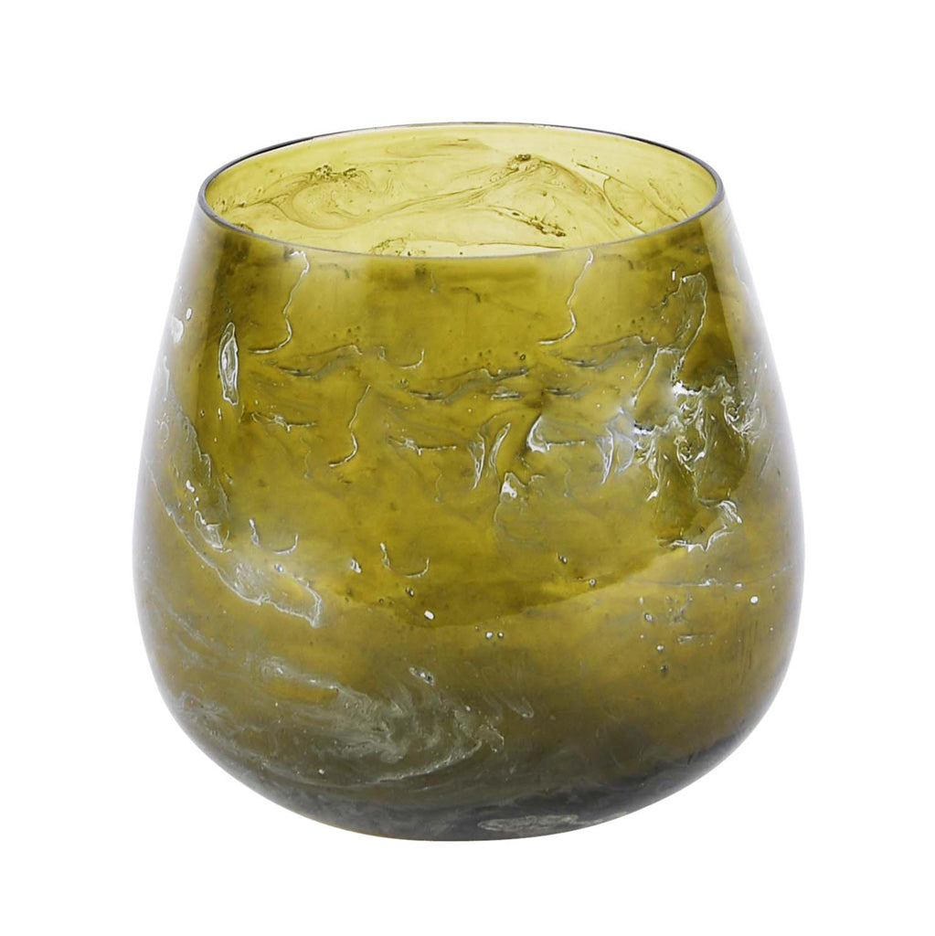 Glazen theelichthouder marble
