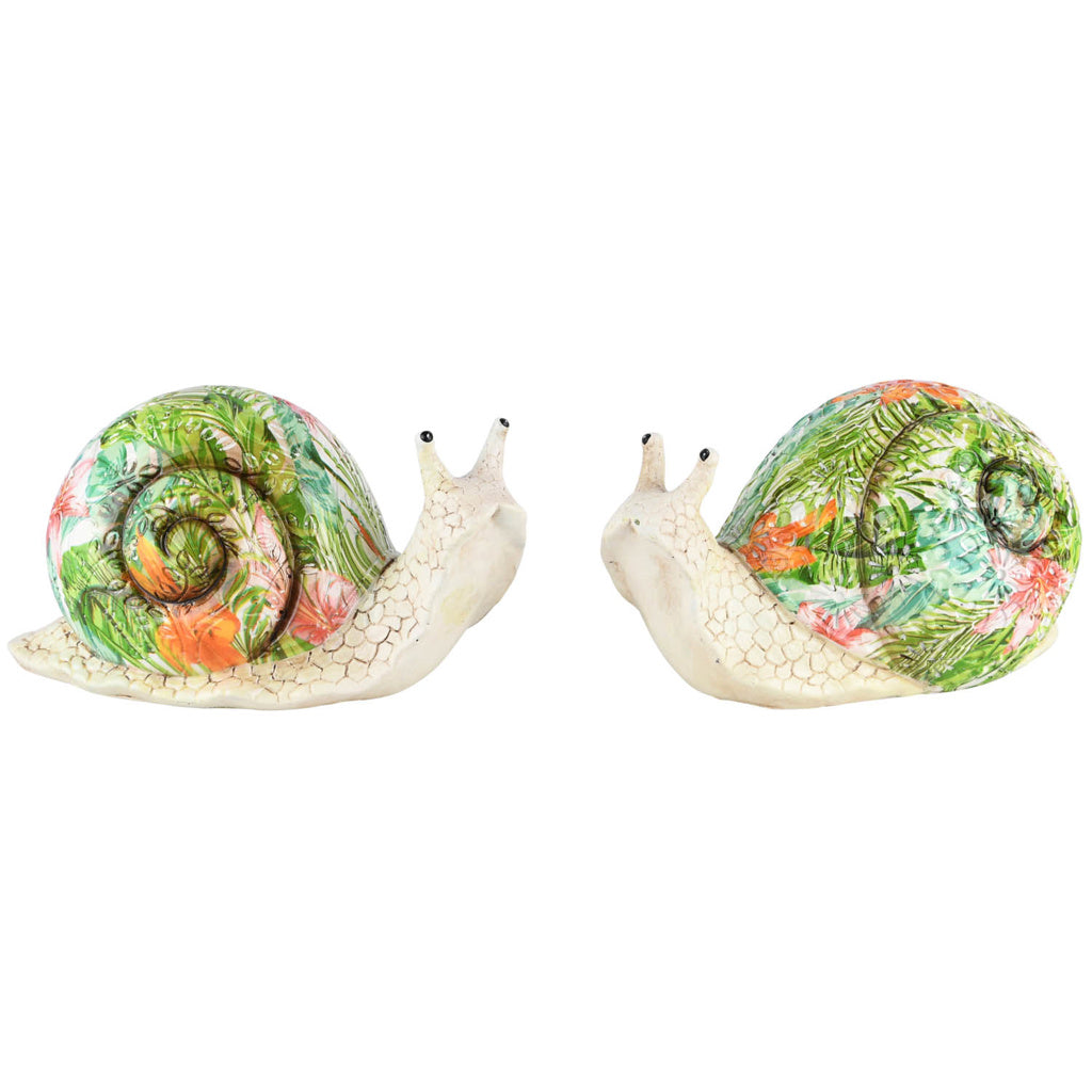 Set van twee fleurige slakken