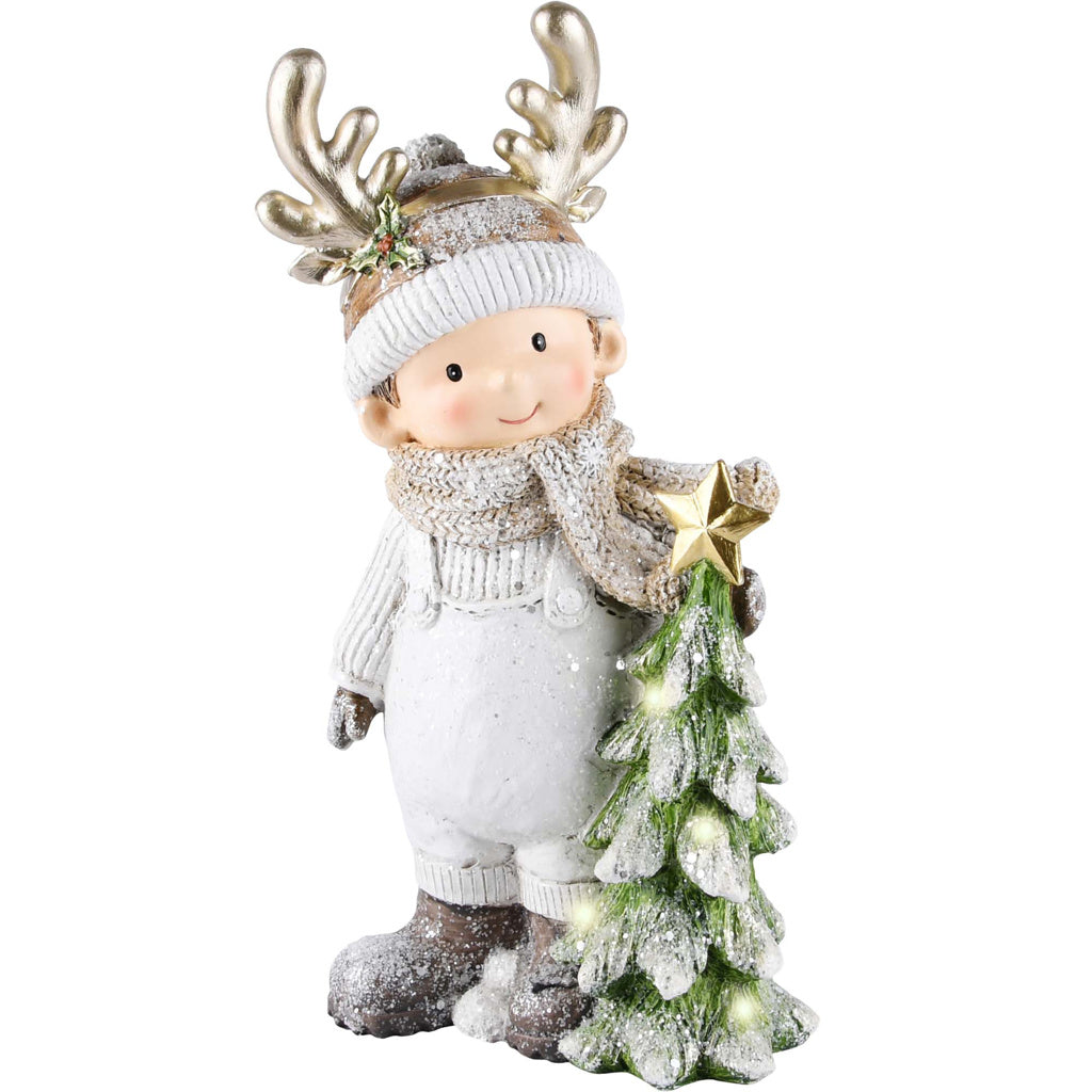 Kerstkindje met kerstboom