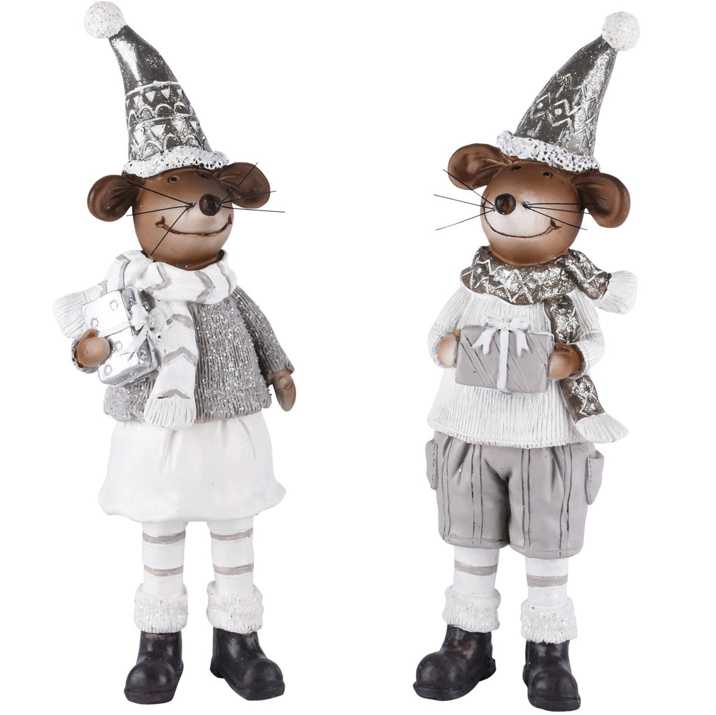 Set van twee wintermuisjes
