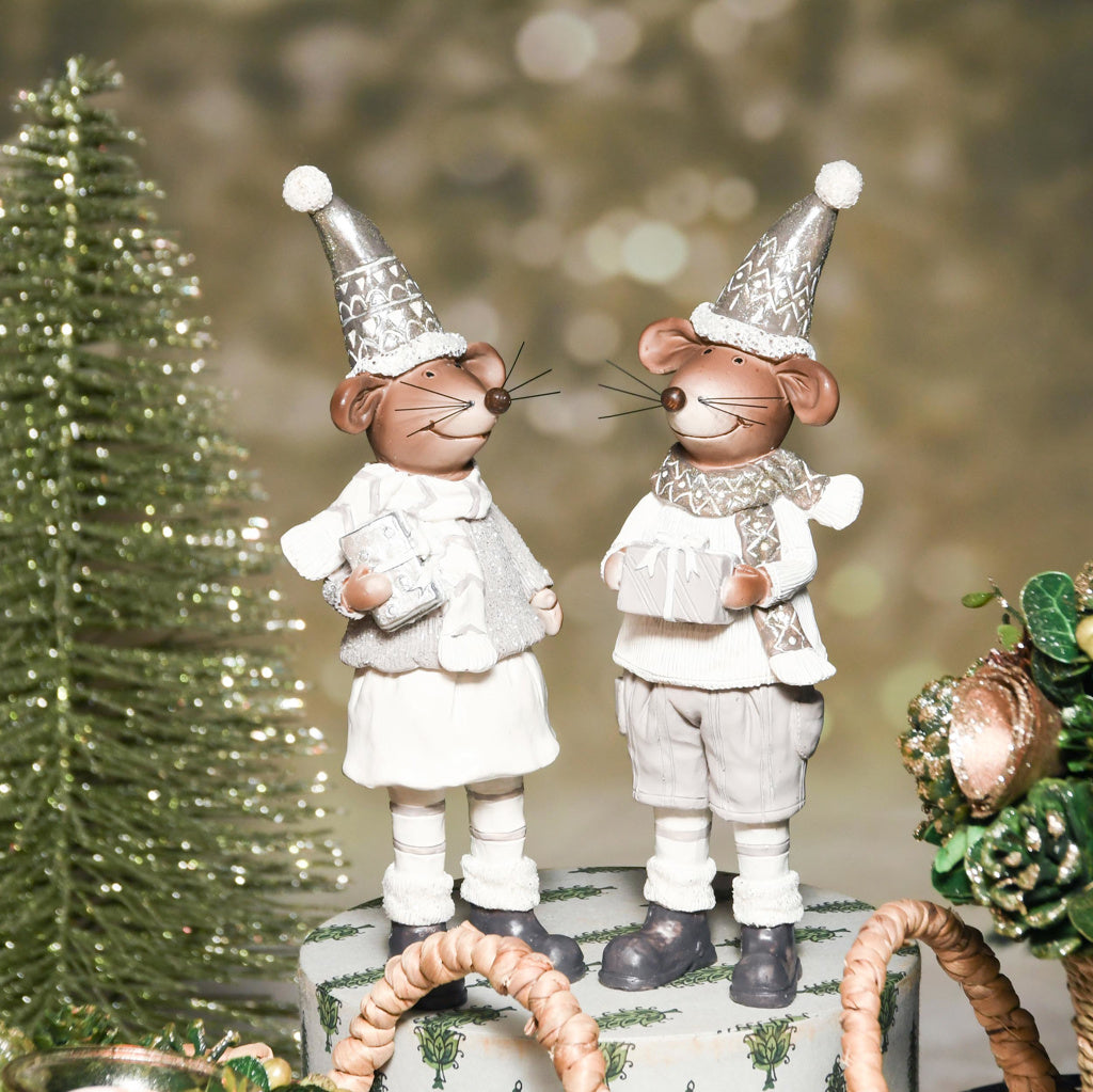 Set van twee wintermuisjes