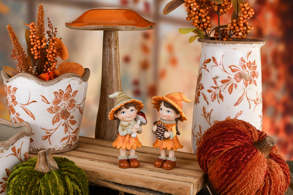Set van twee herfstmeisjes