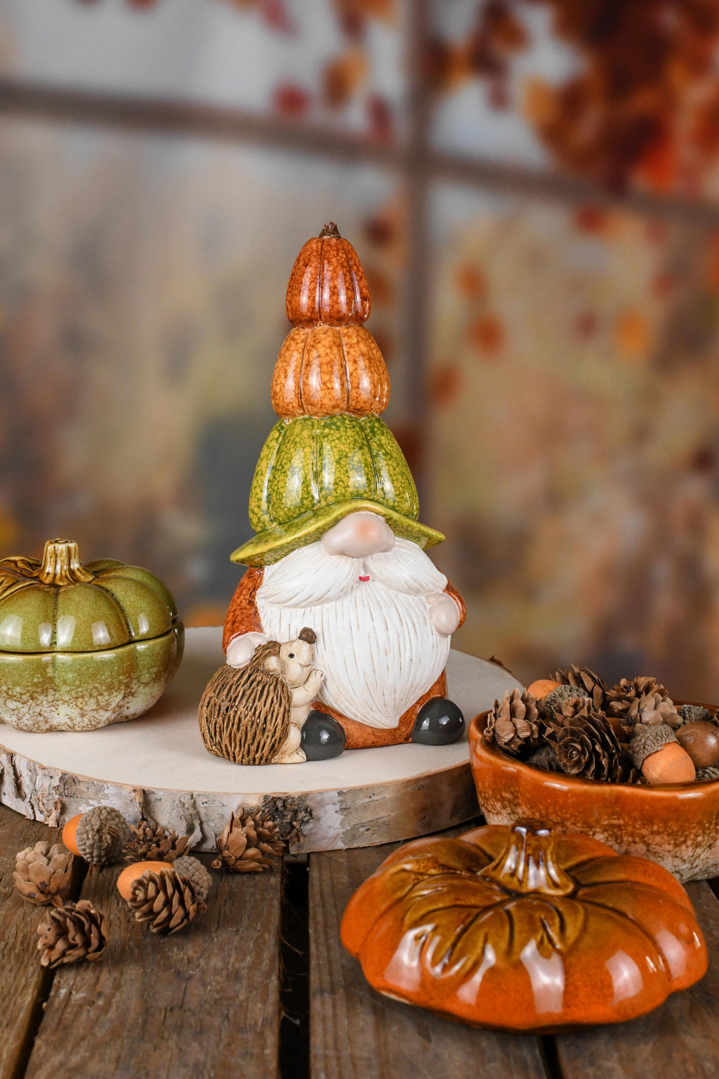 Herfstgnoom met egel