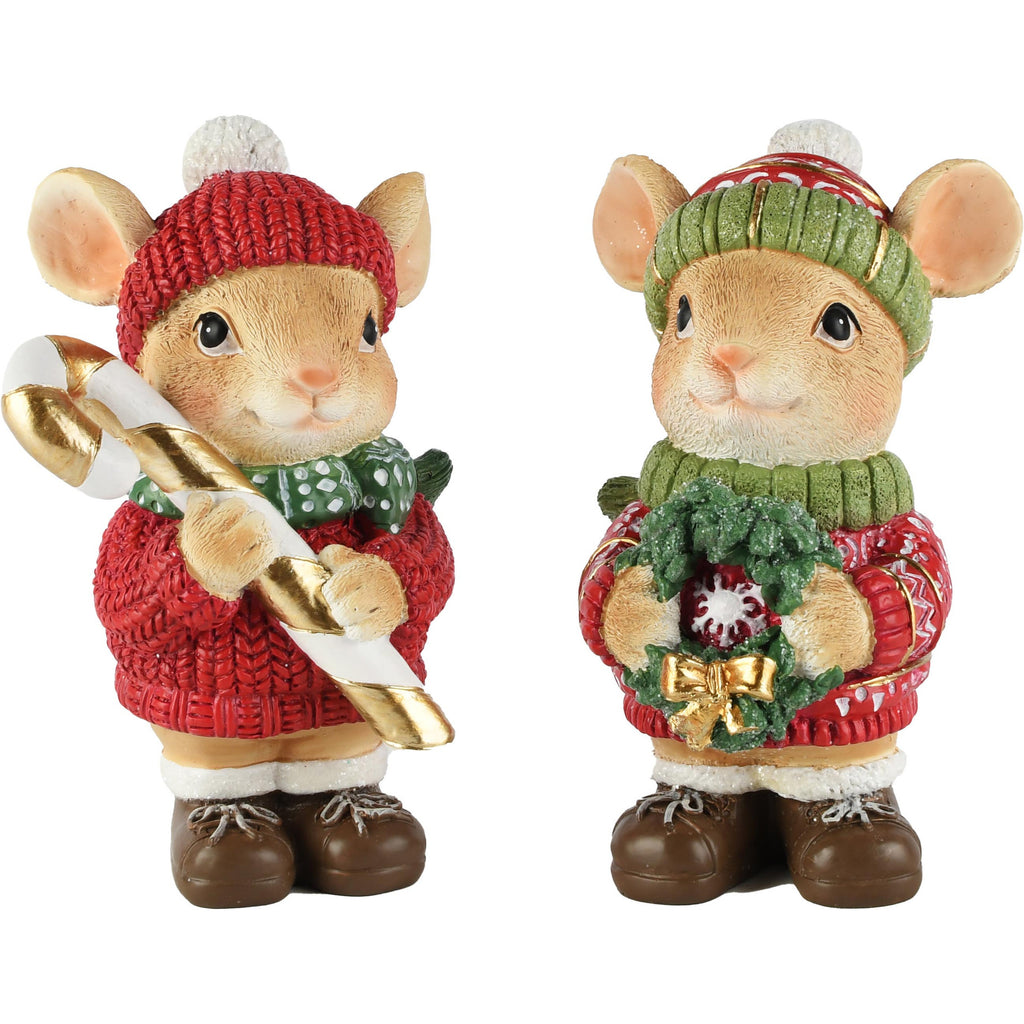 Set van twee kerstmuisjes