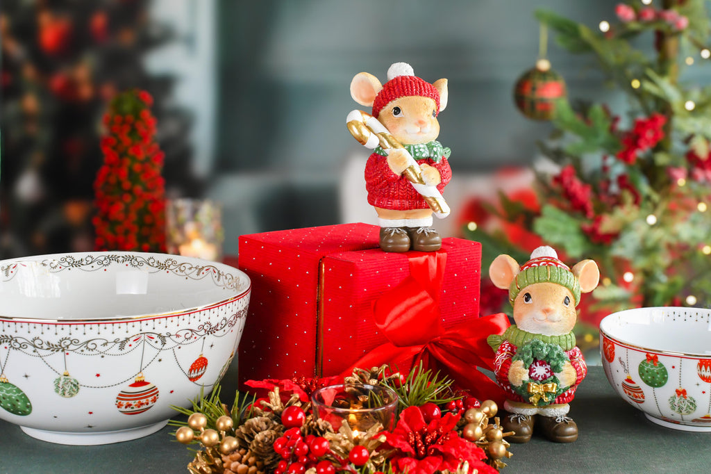 Set van twee kerstmuisjes