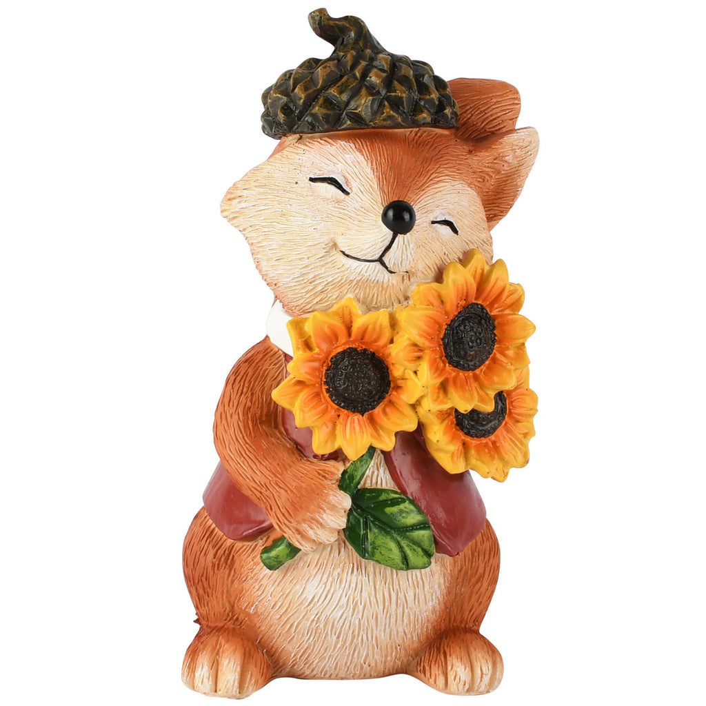 Vosje met zonnebloemen